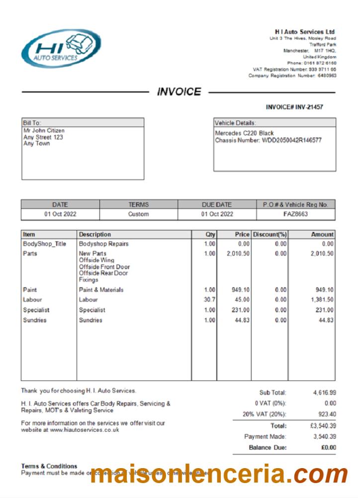 Wielka Brytania H I Auto Services Ltd